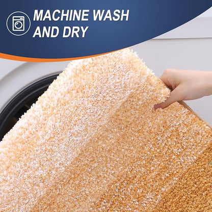 OLANLY Large Bathroom Rugs Mat 44x32, Extra Soft Absorbent Microfiber Bath Rugs, Rubber Backing, Quick Dry, Washable Bath Mats for Bathroom, Tub and Shower, Home Decor Accessories, Golden Yellow