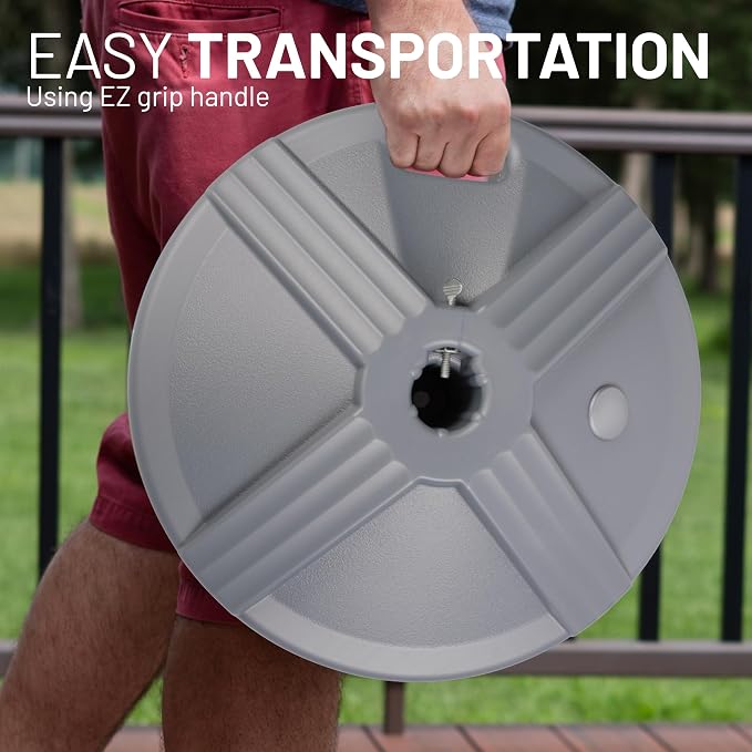US Weight Durable 50 Pound Fillable Umbrella Base Designed to be Used with a Patio Table