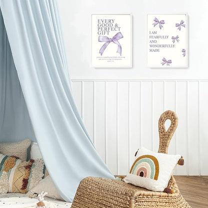 LARTSFRO Coquette Purple Bow Wall Art Decor Posters, Purple Bow Room Bedroom Bathroom Dorm Wall Art Decor Aesthetic for Teen Girls Gifts, Inspirational Bible Verses Bow Wall Decor, 10x8 Inch Set of 4 Pcs Bow Pictures (UNFRAMED)