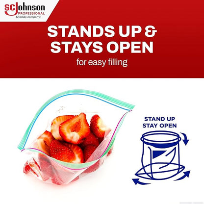 SC Johnson Professional Ziploc Brand Food Storage Freezer Bags, 1 Gallon Freezer Bags, Ziploc Brand Bags, Commercial Pack, 250 Count Box, for Professional Use Only