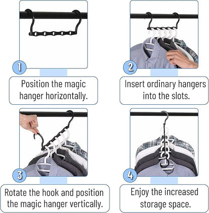 Mr. Pen- Space Saving Hangers, 8 pcs, 360° Rotating Hooks, Magic Cascading Hanger Organizer with 5 Enclosed Slots, Closet Organizers and Storage for Clothes, College Dorm Room Essentials