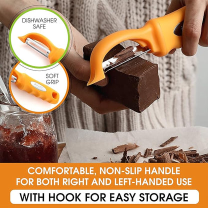 Spring Chef Premium Swivel Vegetable Peeler, Soft Grip Handle and Ultra Sharp Stainless Steel Blades - Perfect Kitchen Peeler For Veggie, Fruit, Potato, Carrot, Apple - Mango