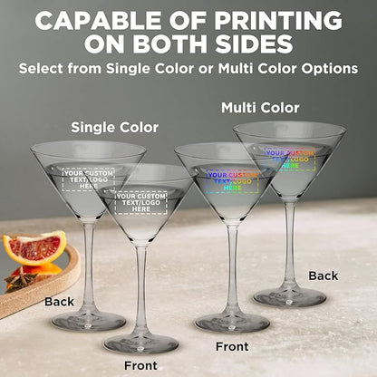 Custom Martini Glasses by ARC 10 oz. Set of 10, Personalized Bulk Pack - Perfect for Hotel, Bar, Restaurant or Lounge - Clear