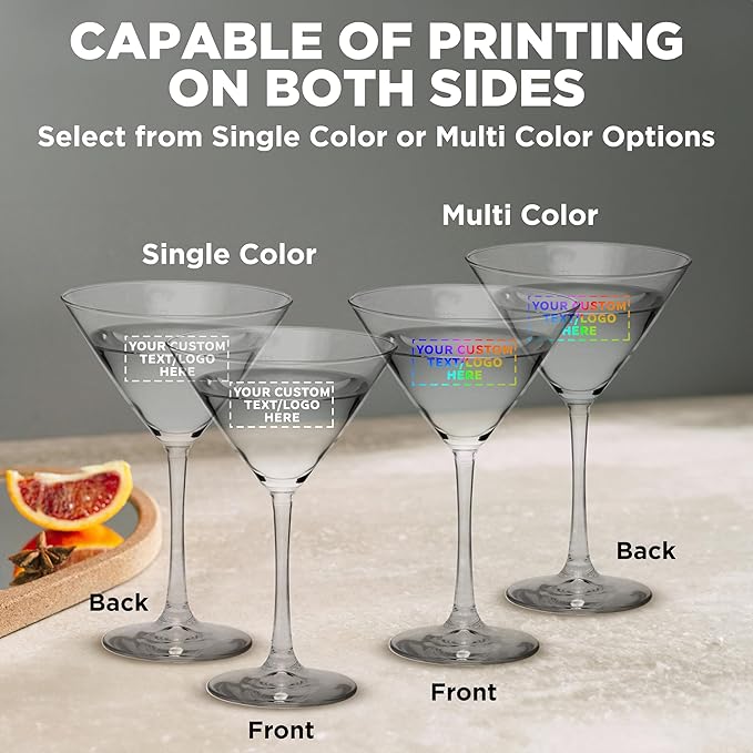Custom Martini Glasses by ARC 10 oz. Set of 50, Personalized Bulk Pack - Perfect for Hotel, Bar, Restaurant or Lounge - Clear