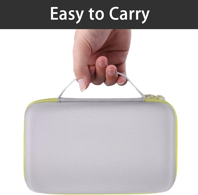 Label Printer Case Compatible with Brother P-Touch PTH110BP/PTH110/PTH111 Pro Label Maker(Gray Case,Green Zipper)