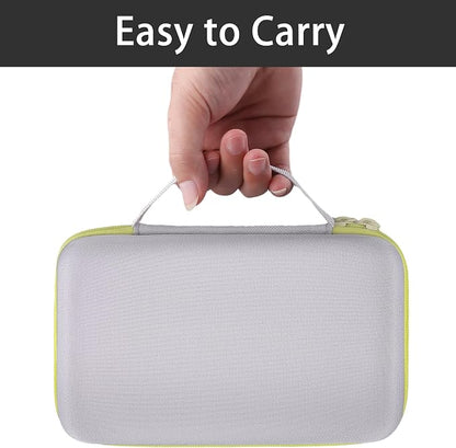 Label Printer Case Compatible with Brother P-Touch PTH110BP/PTH110/PTH111 Pro Label Maker(Gray Case,Green Zipper)