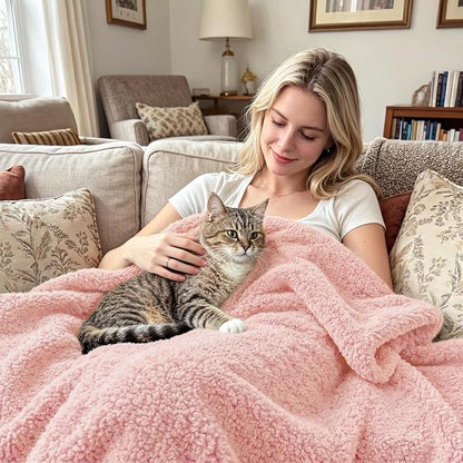 Exclusivo Mezcla Fleece King Size Bed Blanket, Ultra Soft, Lightweight and Fuzzy Light Pink Blanket for Women, Home Decor, 90x104 Inches
