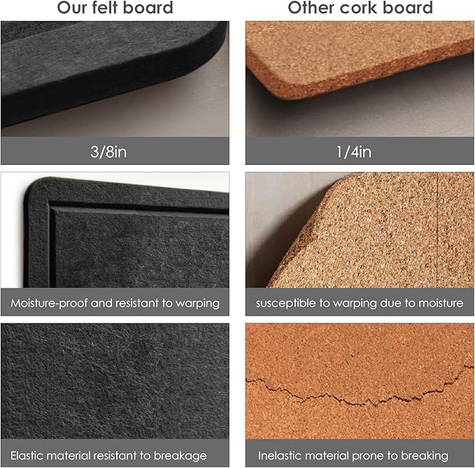 Large Bulletin Board - 72 x 48 Inches, Decorative Felt Pin Board for Wall - 6' x 4' Foldable Photo Display Board with Self-Adhesive Tape, Includes 20 Push Pins - Black