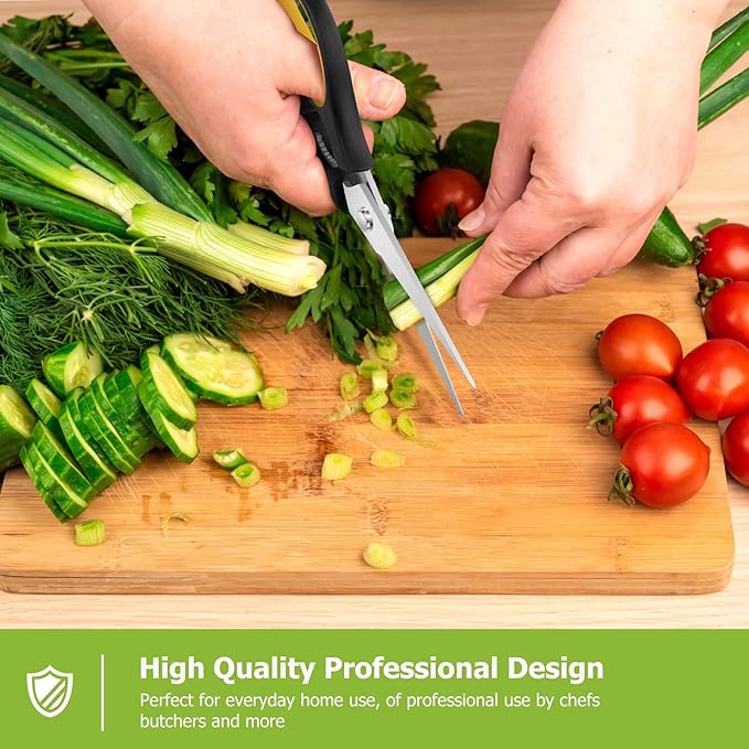 Kitchen Scissors, iBayam 2-Pack Kitchen Shears, 9 Inch Heavy Duty Dishwasher Safe Food Scissors, Multipurpose Stainless Steel Sharp Cooking for Kitchen, Chicken, Poultry, Fish, Meat, Herbs