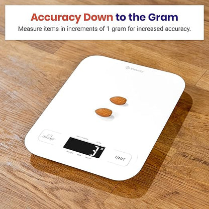 Etekcity Food Kitchen Scale, Digital Mechanical Weighing, Grams and Ounces for Weight Loss, Baking, Cooking, White