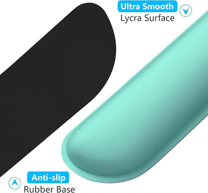Dapesuom Enlarge Keyboard Wrist Rest Pad, Cute Memory Foam Wrist Rest for Computer Keyboard, Ergonomic Keyboard Mouse Wrist Support for Typing Pain Relief, Comfort for Office, Gaming, Laptop, Green