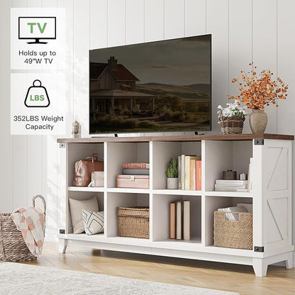 EnHomee 8 Cube Storage Organizer, Cube Organizer with Storage, Book Shelf for Bedroom and Home Office,White,Wood