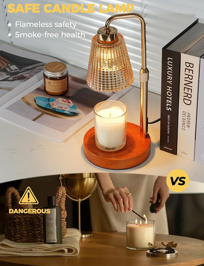 GODONLIF Gold Candle Warmer Lamp with Cycle Timer, Birthday Gifts for Women Mom Her, House Warming Gifts New Home Room Decor, Wax Melt Warmer for Jar Candles with 2 Bulbs