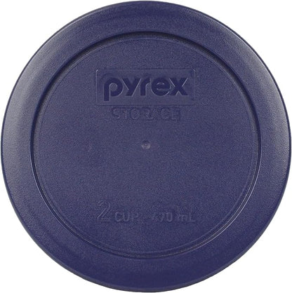 Pyrex Bundle - 3 Items: (1) 7200-PC 2-Cup, (1) 7201-PC 4-Cup, (1) 7202-PC 1-Cup Blue Plastic Lids Made in the USA