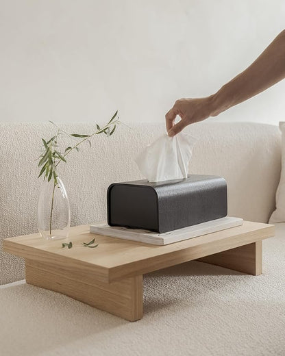 Kazai.® Tissue Box Cover 'Toke' | Real Wood Veneer, FSC® Certified | Decorative Rectangle Tissue Holder for Bathroom or Living Room | Scandinavian Design | Oak, Black
