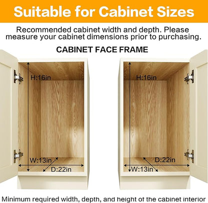 2-Tier Kitchen Cabinet,Pull Out Cabinet Organizer,Shelf and Drawer Organizer Slide Out Pantry Storaqe Basket in Multiple Sizes (12" W x21 D)