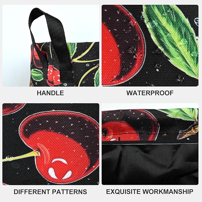 Cherry Laundry Basket Waterproof Laundry Hamper Foldable Laundry Bag with Handles for Bedroom, Bathroom, Office, Clothes Storage
