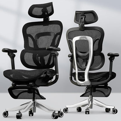 FLEXISPOT ErgoX Max Ergonomic Office Chair with footrest Black - Aluminum Alloy Frame & Base, 661 lb Capacity, 5D Armrests, 4D Adaptive Lumbar & 4D Headrest