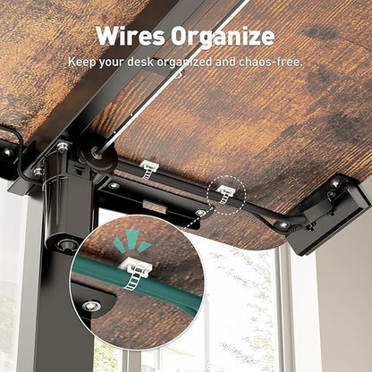 Electric Standing Desk Adjustable Height 55 x 24 Inch, Large Sit Stand Desk, Stand up Desk for Home Office, Computer Workstation (Spliced Desktop,Brown)