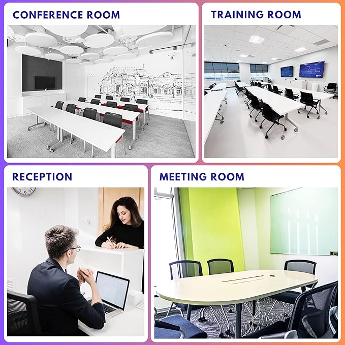 2 Pack Stackable & Foldable Conference Room Chairs with Lumbar Support, Armrest - Ergonomic Mesh Bouncing Back for Office Meeting, Conference, Reception and Training Room Chair
