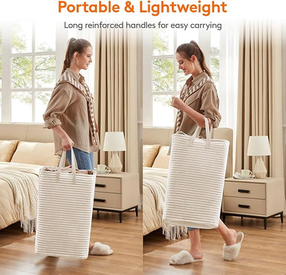 Lifewit 3 Pack Laundry Hamper Large Collapsible Laundry Baskets, Freestanding Waterproof Clothes Hamper with Easy Carry Handles in Laundry Room Bedroom Bathroom College Dorm, Black, 3 x 80L