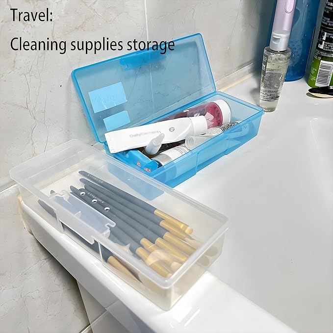 Beads Storage, Nail Art Cosmetics Storage Box - 6 Pieces Colorful Clear Plastic Storage Boxes - Travel Makeup Box, Jewelry Sorting , with Vent ,bead containers for organizing ,big charms junk case