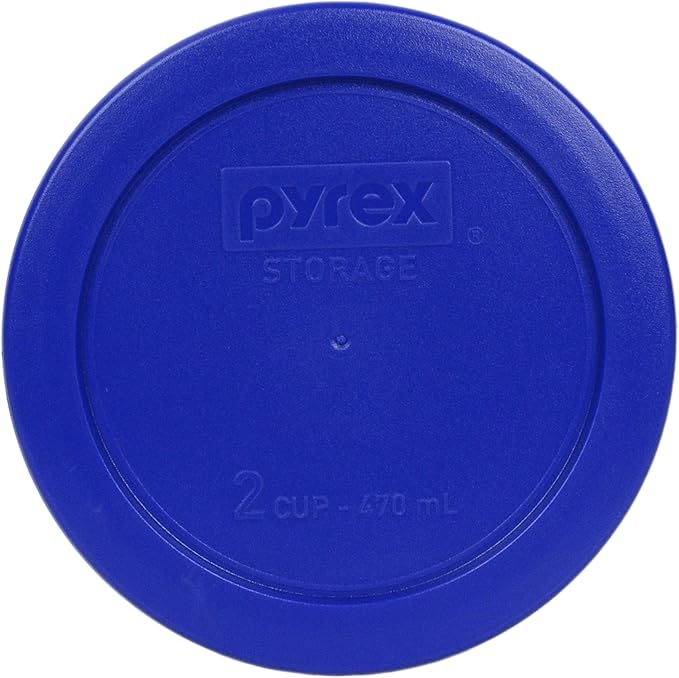 Pyrex (2) 7202-PC 1-Cup Dark Blue, (3) 7200-PC 2-Cup Cadet Blue, (2) 7201-PC Meyer Yellow 4-Cup, & (2) 7402-PC 6/7-Cup Blue Lids - Made in USA