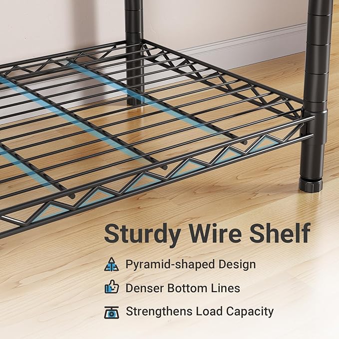 VIPEK V10 Medium Wire Garment Rack Heavy Duty Clothes Rack, Freestanding Closet Wardrobe Metal Clothing Rack with 2 Slid Baskets, 56.7" L x 15.7" W x 76.4" H, Max Load 720lbs, Black