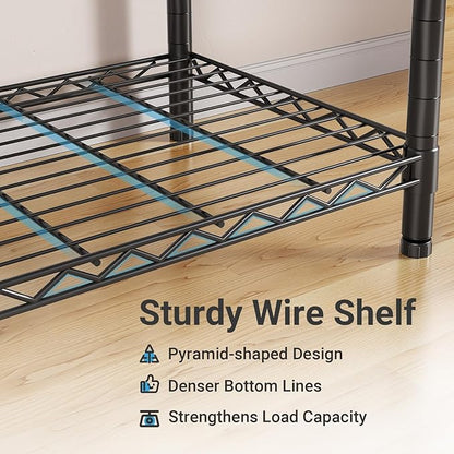 VIPEK V10 Medium Wire Garment Rack Heavy Duty Clothes Rack, Freestanding Closet Wardrobe Metal Clothing Rack with 2 Slid Baskets, 56.7" L x 15.7" W x 76.4" H, Max Load 720lbs, Black