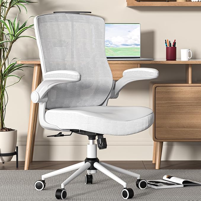 Ergonomic Office Desk Chair with Waterfall Seat and S-Shaped Back for Lower Back & Leg Pressure Relief, Comfortable for 8+ Hours Sitting