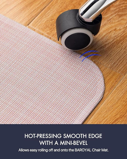 BARoyal Office Chair Mat for Hardwood Floor Under Desk Computer Rolling Chair Mat for Wood/Tile Floor Non-Slip Heavy Duty Desk Rug PVC Plastic Hard Floor Protector 36" x 48"(Blush)