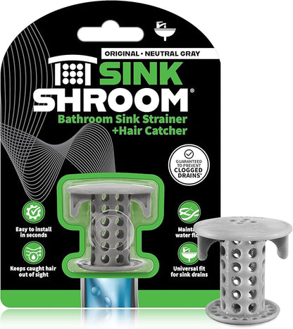 SinkShroom The Revolutionary Sink Drain Protector Hair Catcher/Strainer/Snare, Gray