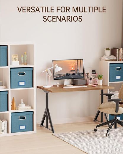 2 Pack File Storage Organizer, Filing Box, Portable File Box with Lid, Fit for Letter/Legal File Folder Storage, Document Organizer, Dark-blue