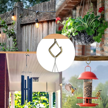 60 Pcs Bronze Eye Hooks Screw Heavy Duty,Ceiling Hooks for Hanging Plants,String Lights,Cup,Wind Chime,Bird Feeders. Plant Hanger Indoor&Outdoor
