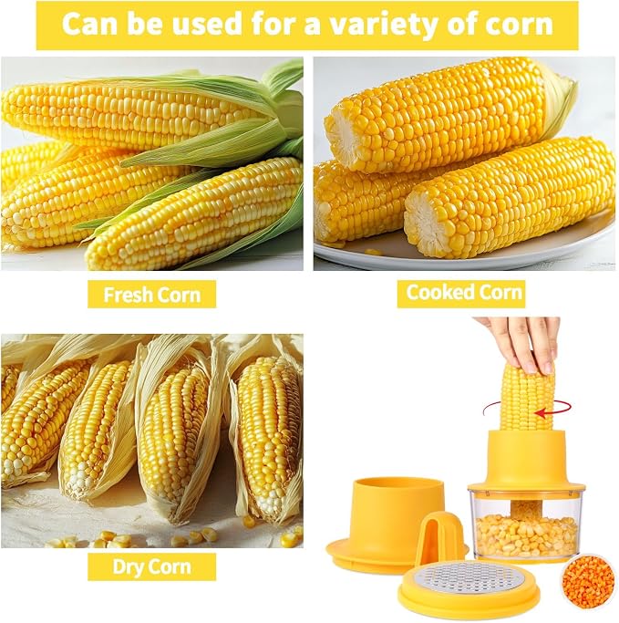 LIIGEMI Corn Cob Strippe,Corn Peeler for Corn on the Cob,Corn Kernel Remover Tool with Anti Slip Cover,Corn Cutter Easy to Use