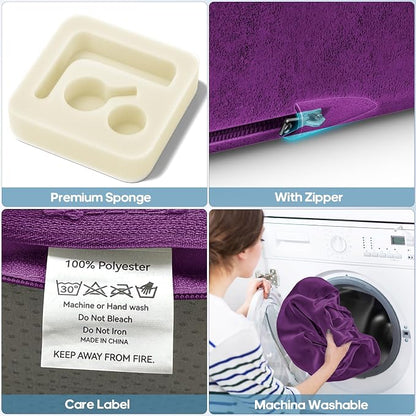 Couch Cup Holder Pillow, Sofa and Bed Caddy for iPad, Kindle, Switch, Game Controller, Remotes, Phones, Small-Sized Cup & Drink Holder for Couch, Bed, Desk, Car, Beach, Bathroom Cup Holder Purple