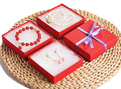 GEFTOL Jewelry Gift Boxes 96 Pack 3.5x3.5x1 Inch Cardboard Jewelry Boxes,Small Gift Boxes for Jewelry Earrings Necklaces Handmade Bangles Bracelets(Red)
