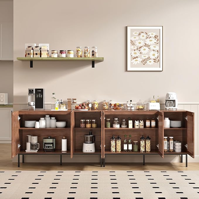 Set of 2,3 Door Accent Storage Cabinet with Doors and Adjustable Shelf,Freestanding Buffet Cabinet,Modern Sideboard Buffet Cabinet for Living Room,Dining Room,Kitchen,Hallway