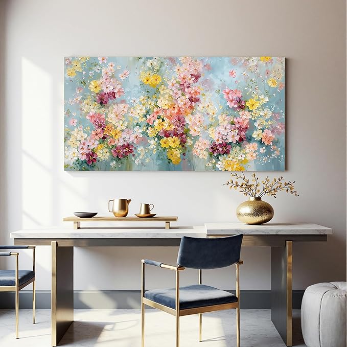 Dimpaga Canvas Wall Art Decor Colorful Abstract Flower Wall Canvas Art Decor For Living Room Abstract Aesthetics Artwork Pictures Prints Artwork For Home Bedroom Office Room Wall Decor 20×40 Inch