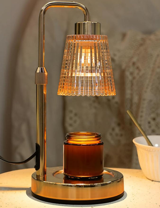 GODONLIF Gold Candle Warmer Lamp with Cycle Timer, Birthday Gifts for Women Mom Her, House Warming Gifts New Home Room Decor, Wax Melt Warmer for Jar Candles with 2 Bulbs