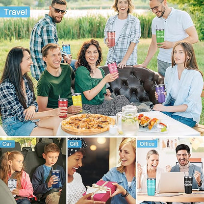 Sieral 48 Pieces Thank You for Being Awesome Tumbler, Thank You Supplies for Women Men 20oz Insulated Stainless Steel Travel Tumbler with Lid and Straw Appreciation Gift with Keychain (Multicolor)