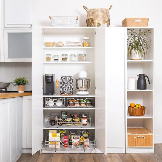 HOLDN’ STORAGE Pull Out Cabinet Organizer, Slide Out Drawer for Kitchen Cabinets & Pantry, Roll Out Shelf for Pots, Pans & Under Sink Storage, Heavy-Duty Full-Extension, 30" W x 21" D x 5" H