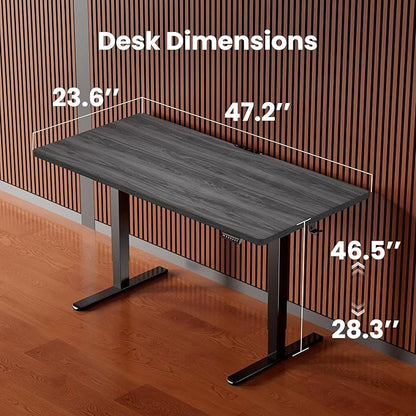 ErGear Height Adjustable Electric Standing Desk, 48 x 24 Inches Sit Stand up Desk, Memory Computer Home Office Desk with Two-Piece Desktop (Grey)