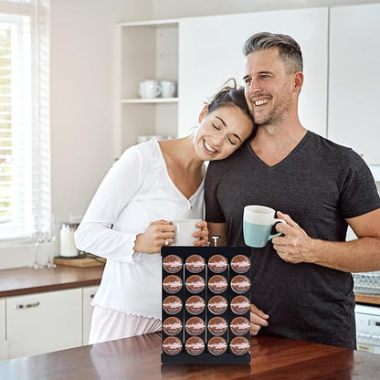 Wall Mounted Coffee Pod Holder, Holds 20 K Cup Coffee Capsules, for Wall Countertop Drawer, Black
