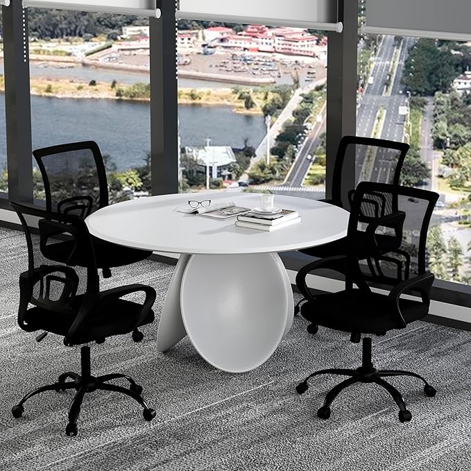 Bonzy Home Ergonomic Conference Room Chairs Set of 8, Rolling Office Chairs with Wheels, Mesh Computer Desk Chair with 360°Swivel, Height Adjustable, 8 PCS