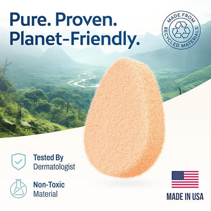 HartFelt [10 Pack] Gentle Exfoliating Facial Sponge for Face - Daily Cleansing Scrubber - Buf Dirt Away with Puf styled Reusable Face Pads for Removing Makeup, Dirt, and Dead Skin