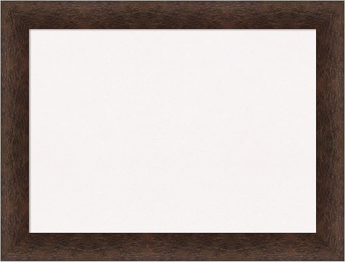 Amanti Art White Cork Board for Wall, 25x33 Vision Board with Brown Wood Frame, Medium Corkboard Office Decor for Home Organization, Casual Corkboard Pinboard to display items for home organization