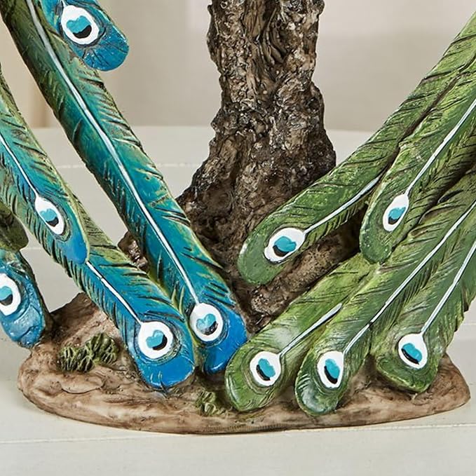Touch of Class Ardent Peacock Realistic Table Sculpture | Elegant Decor for Bedroom, Living Room, Office Desk
