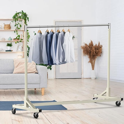 Simple Houseware Industrial Grade Z-Base Garment Rack, 500lb Load with 63 Inches Extra Long Bar, Gray