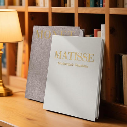 Decorative Books,Coffee Table Decor with Linen Coffee Table White Books Stack Bookshelf Home Decor, Fake Book Double as Libros Decorativos and Photo Storage